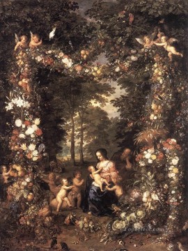  Familia Pintura al %C3%B3leo - La Sagrada Familia flamenca Jan Brueghel el Viejo